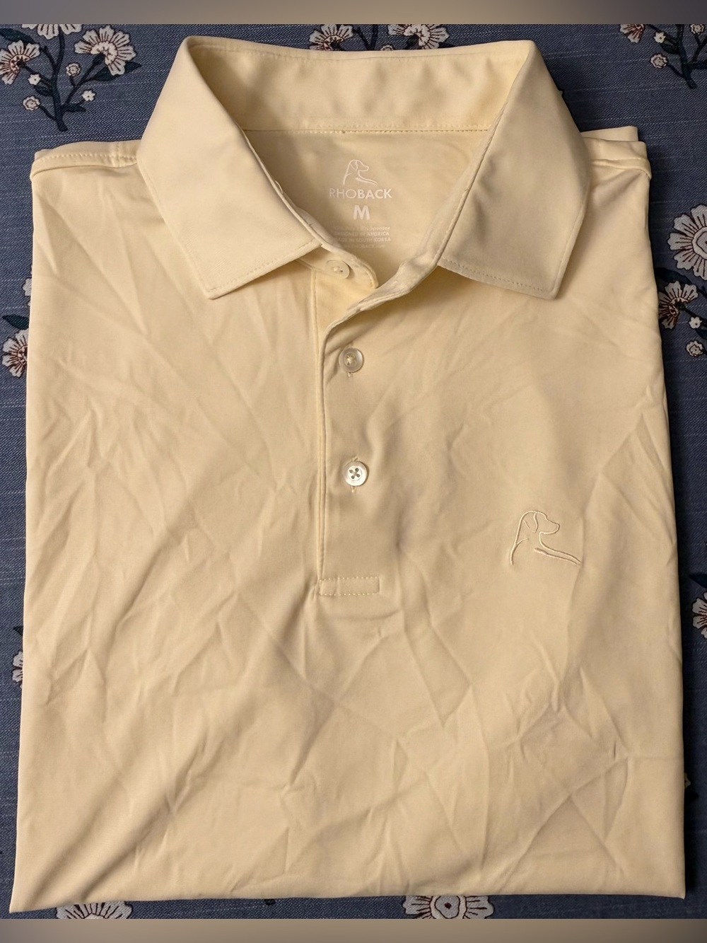 Rhoback Heather Performance Polo – Men’s Size M – Ivory – EUC